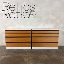 Chest Of Drawers White & Teak Mid Century Vintage Retro MCM