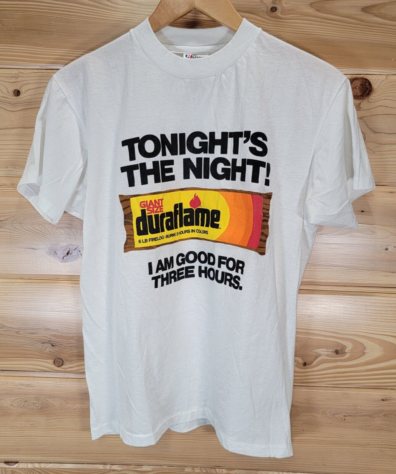 Rare Vtg Duraflame Fire Log Promo T Shirt Menu0026#039;s Size M Tonightu0026#039;s  The Night 80s | eBay