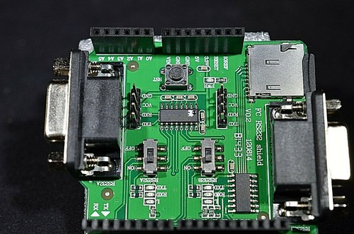 LinkSprite Dual RS232 Shield for Arduino with SD card circuit interface board - Picture 6 of 12