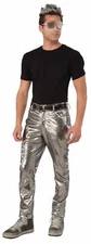 Silver Futurisitic Mens rocker 80s Pants Costume