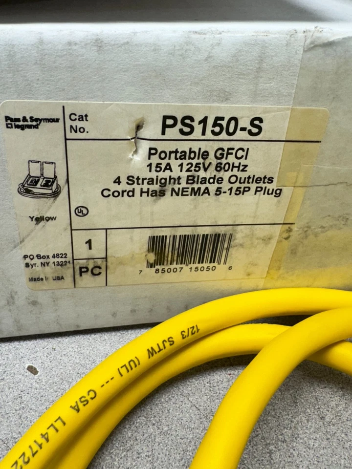 NUEVO EN CAJA PASS & SEYMOUR PORTÁTIL GFCI 15AMP 125V. OUTLET PS150-S Foto 2 de 4