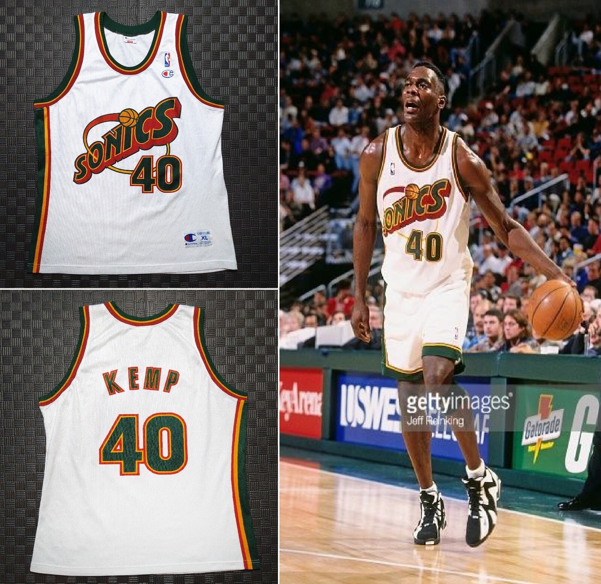 SONICS KEMP 40 ジャージ Champion　アメリカ製　古着 Vintage Seattle Supersonics Sonics Shawn Kemp #40 Champion
