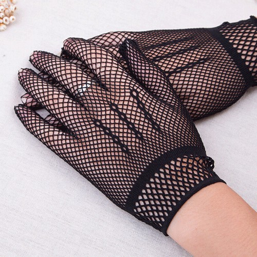 Elegant Fishnet Gloves Evening Gloves Mesh Thin Anti-UV Lady Hollow Out FI - Picture 7 of 13