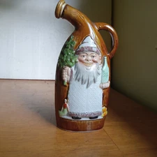 SCHAFER VATER GERMAN PORCELAIN FIGURAL SANTA CLAUS CHRISTMAS FLASK WITH STOPPER