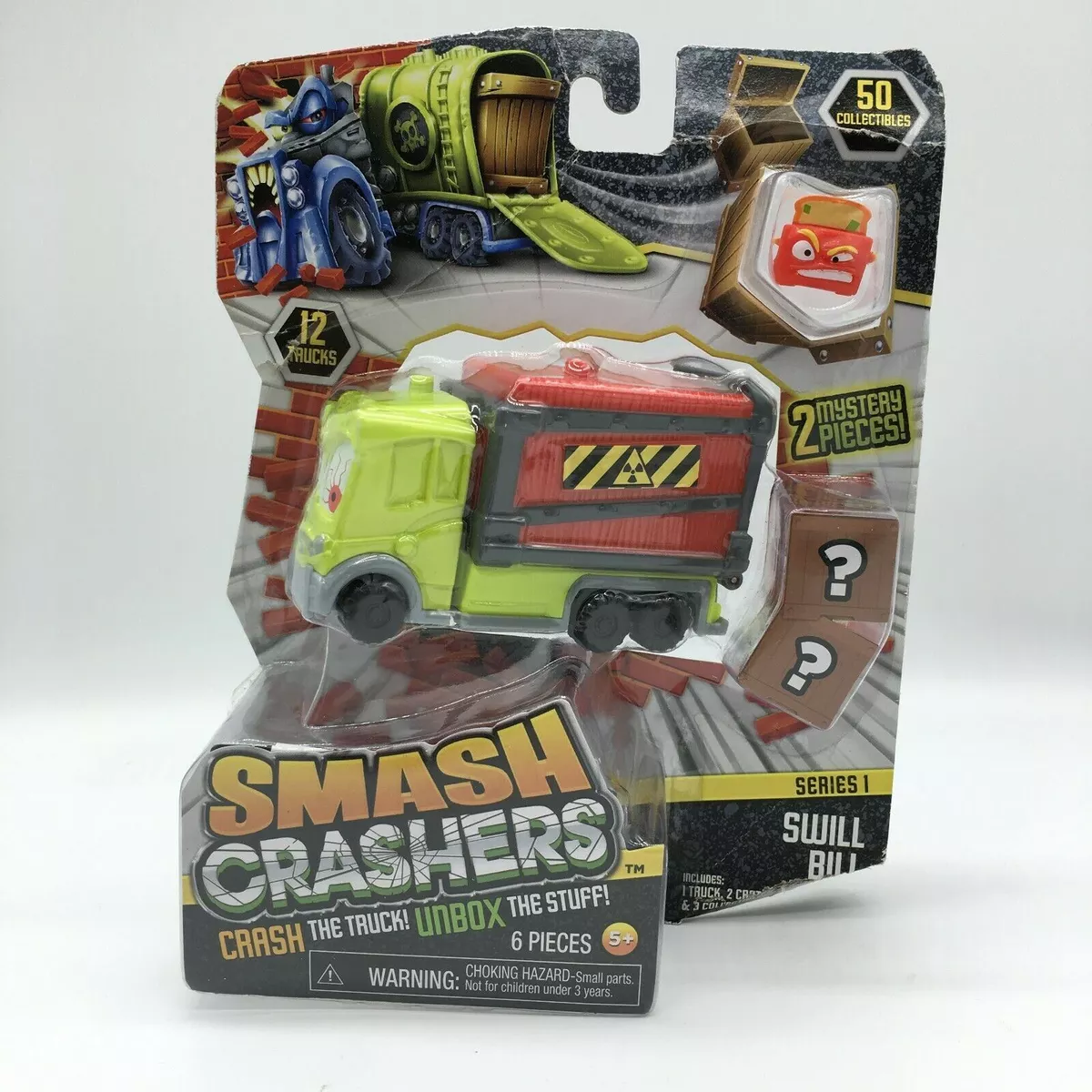 Smash Crashers Swill Bill Crash and UNbox The Stuff Truck+2 Crate+3  Collectibles