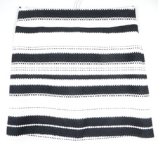 LOFT Womens 100 Cotton Mini A-Line Skirt Striped Lined Black White Size 8