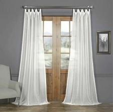 HPD Half Price Drapes SHCH-201742-108 Striped Faux Linen Sheer Curtain 1 Panel