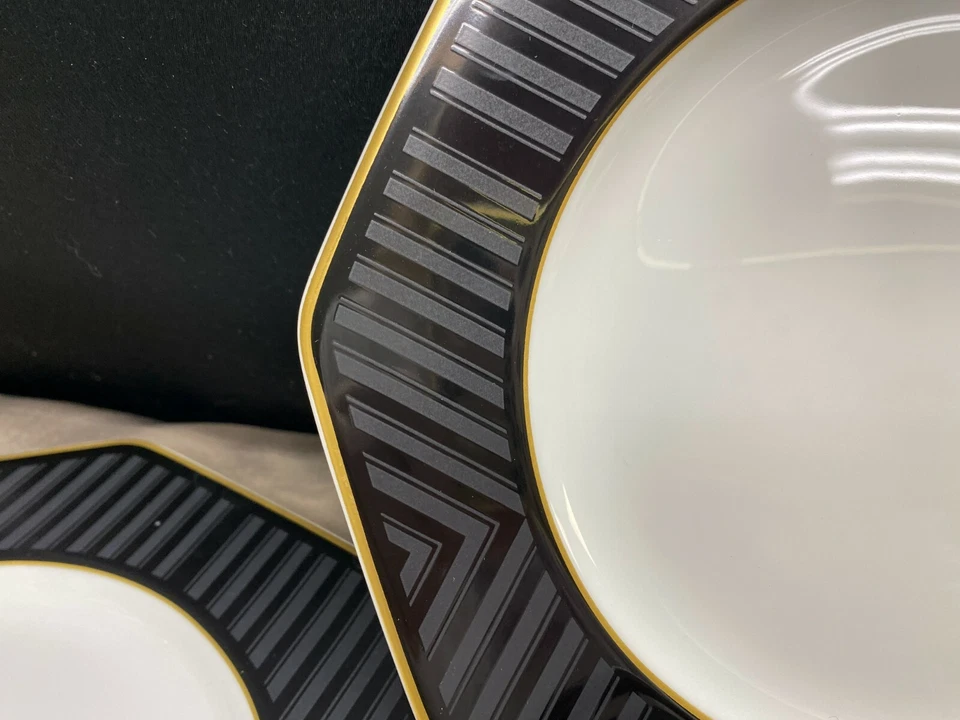 Villeroy & Boch "PERLA NEGRA" con Alemania ~ Juego de 4 ~ Platos de ensalada ~ 8 1/4" Foto 3 de 4