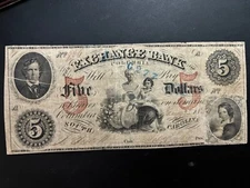 1854 Columbia South Carolina EXCHANGE BANK $5 Obsolete Currency Rare Low #986