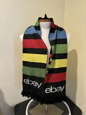 eBay Open 2023 Logo Ruffneck Custom Multi Scarf Fringe Accents 64" x 8.5" NWOT