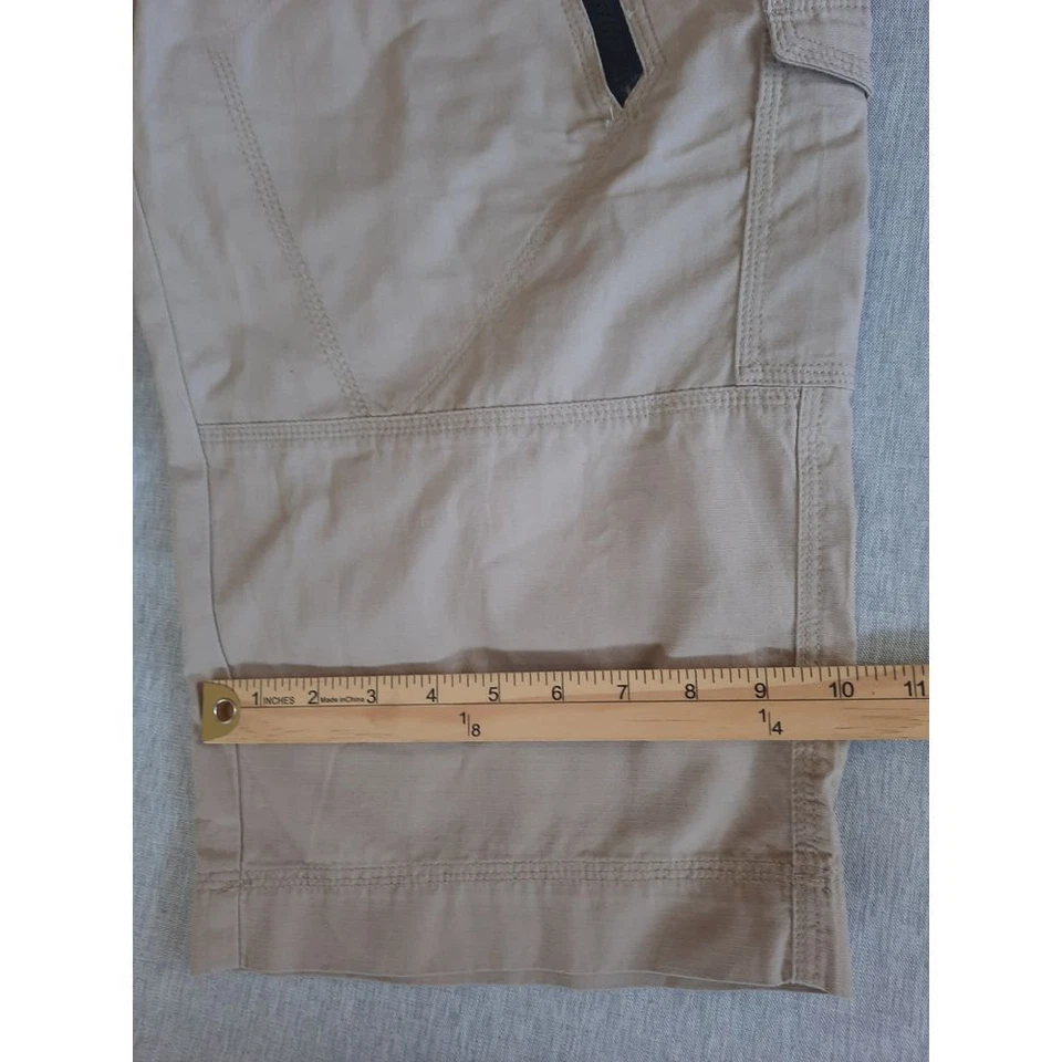 Pantalones capri INC International Concept para mujer 36W algodón cargo cremallera utilitario marrón Foto 4 de 4