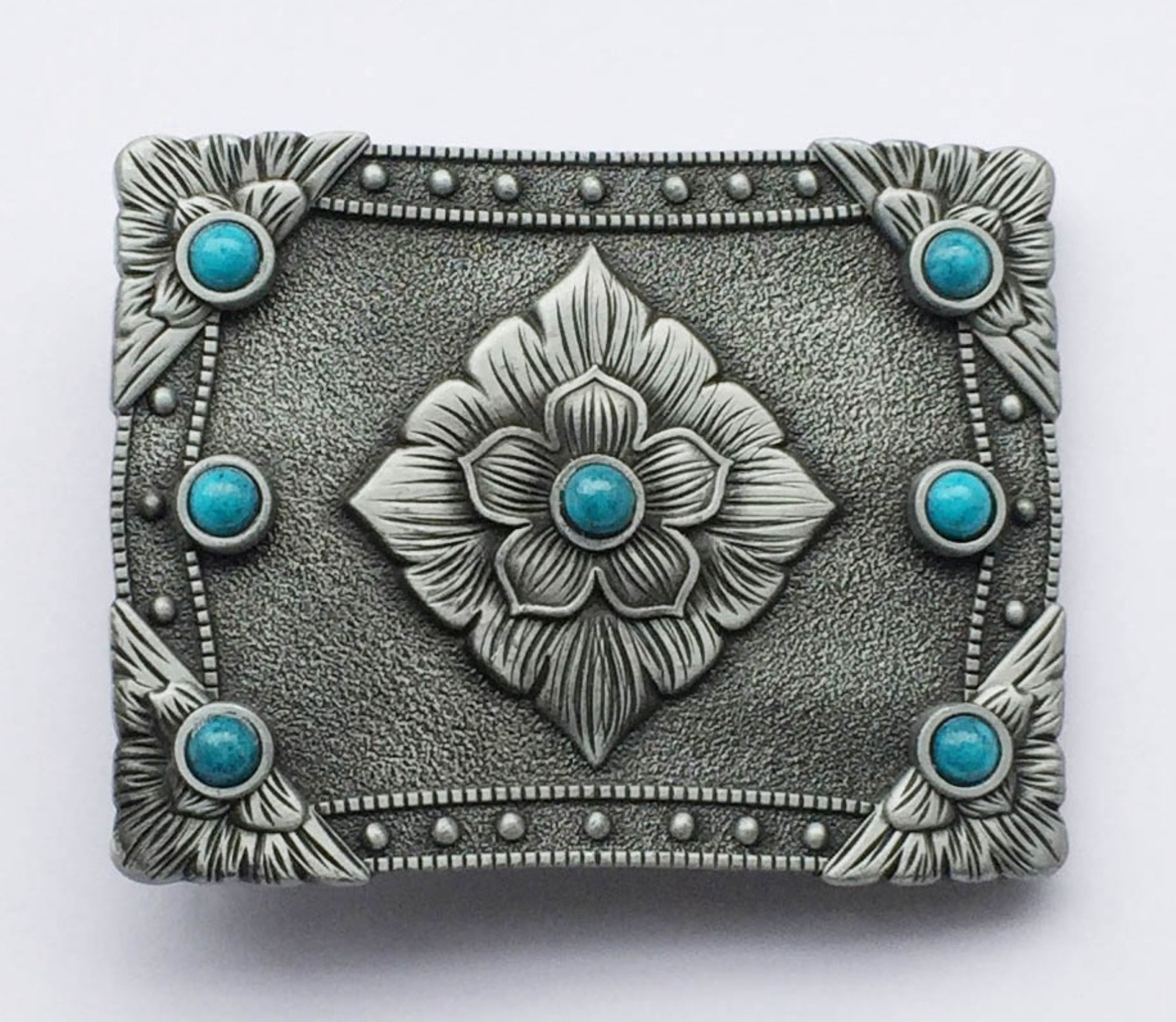 Western Cowboy Belt Buckle for Men Women Rodeo Casual Wear Vintage Style Flower