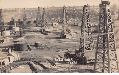 #ad RPPC Desdemona TX Texas Oil Field now Ghost Town near Abilene Photo Postcard D38 $285.00