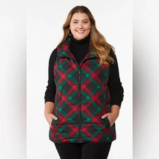 Cato | Plus Size Plaid Puffer Vest Various Sizes Available.