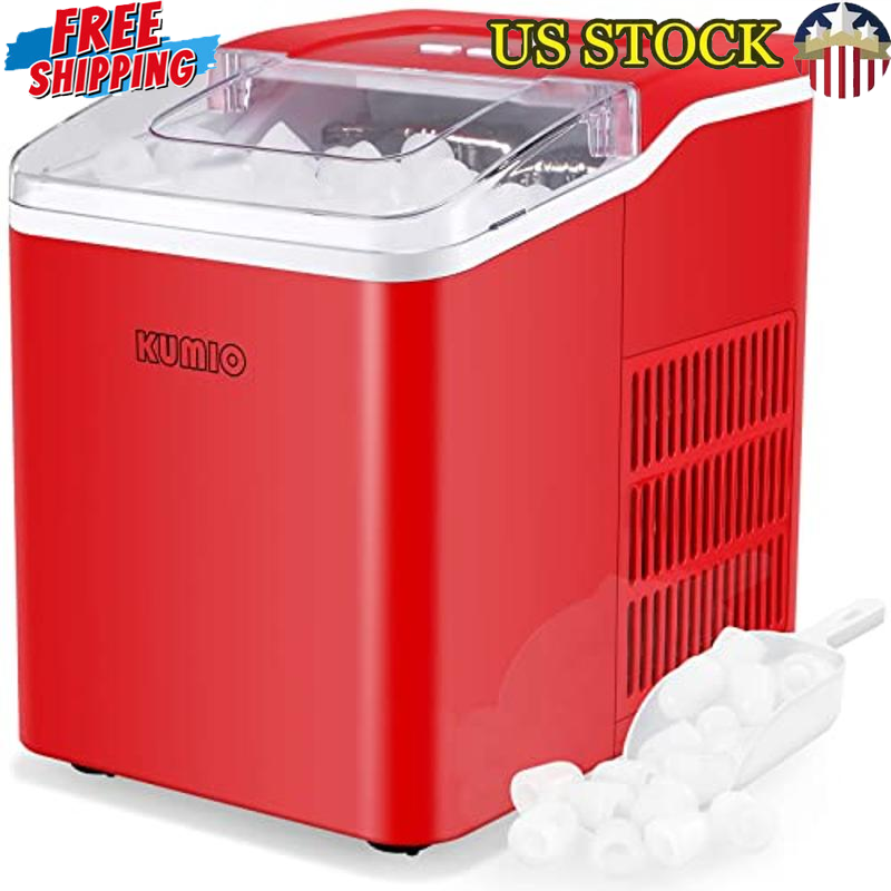Portable Ice Maker 26.5 lbs/Day Capacity Easy Operation Self-Cleaning Kit New-image