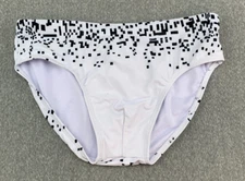 UXH White Pixel Swimsuit Briefs Mens size 32* Water Polo Diving Swimming Silky