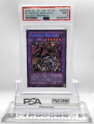 YUGIOH 1ST ED ANPR-EN099 ELEMENTAL HERO GAIA SECRET RARE PSA 9