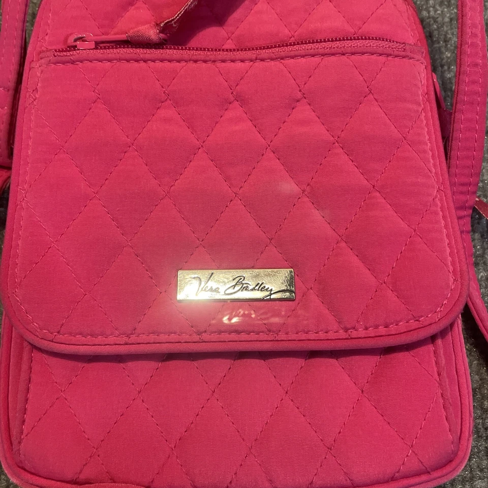 Vera Bradley Hot Pink Hipster Quilted Crossbody Shoulder Bag w/ Adjustable Strap - Image 3 of 4