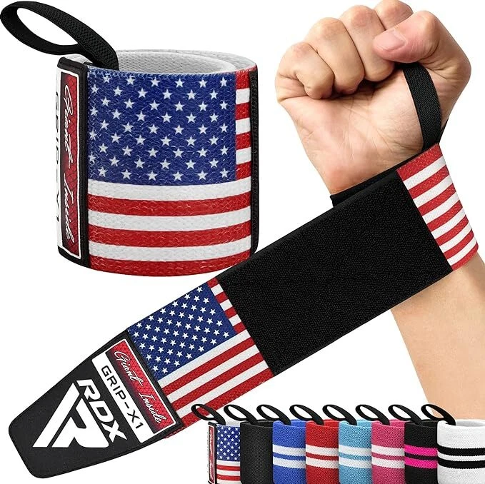 Correas de levantamiento de pesas de RDX, muñequeras para culturismo, correas de muñeca levantamiento Foto 4 de 4