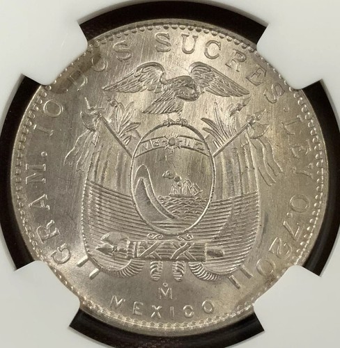 1944 MO Ecuador 2 Sucres Mexico NGC MS64 # - Picture 4 of 4