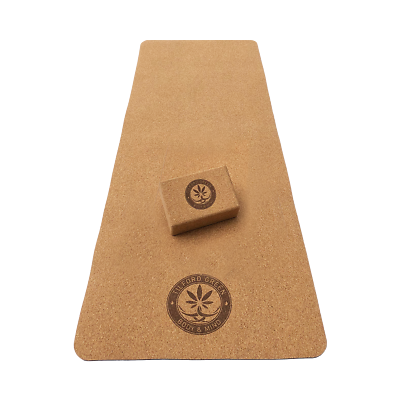 & Strap 5mm not TPE Hygienic Entirely Natural Cork and Rubber Yoga Mat