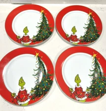 Grinch Christmas Dinner Plates ZB Zrike Brands MINT 10 1/2" New set 4