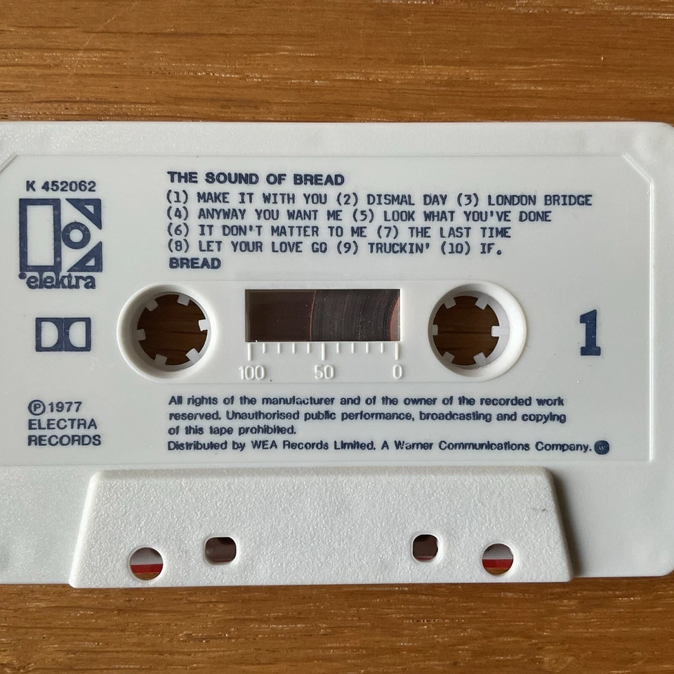 Bread - The Sound Of - Best of  Cassette Tape  ELEKTRA White Shell Blue Text TP1 - Image 3 of 4