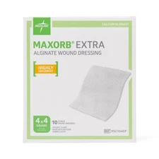 Medline Maxorb Extra 4" x 4" Dressings -  Box of 10 - MSC7044EP