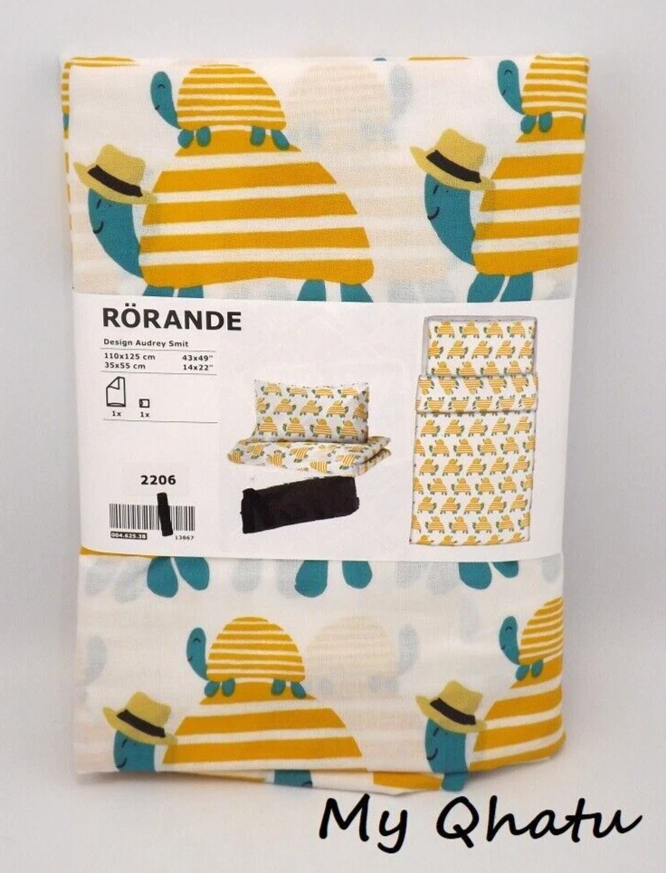 Ikea Rorande Crib Duvet Cover/Pillowcase Turtle Yellow Boy Girl Bedding NEW
Opens in a new window or