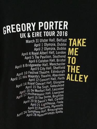 Greogory Porter UK & Eire Take Me To The Alley Tour T-shirt 2016 womens large - Picture 4 of 8