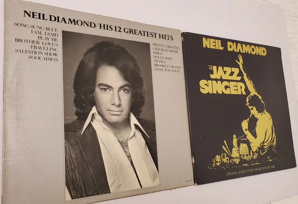 NEIL DIAMOND‎: "HIS 12 GREATEST HITS" & "THE JAZZ SINGER"  2 CLASSICS VINYL LP  - Image 3 of 4