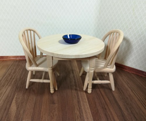Dollhouse Windsor Spindle Back Kitchen Chair Unpainted Wood 1:12 Scale - Picture 4 of 4