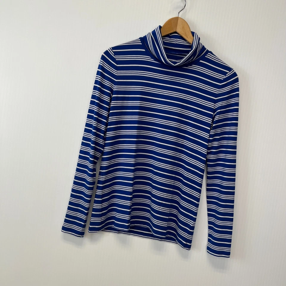Talbots Blouse Women Extra Small Turtle Neck Therma Warmth Stripe Shirt Core Nw - Image 2 of 4