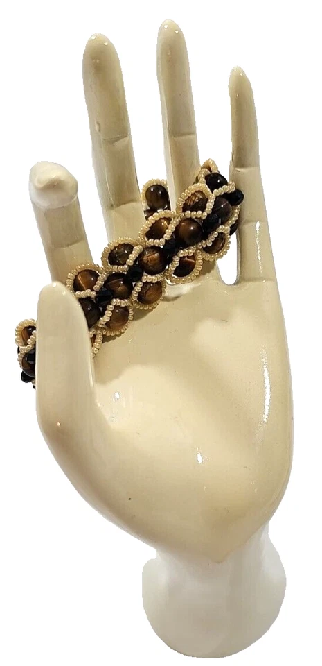 Conjunto de joyas collar y pulsera ojo de tigre hecho a medida bien hecho garganta Foto 4 de 4