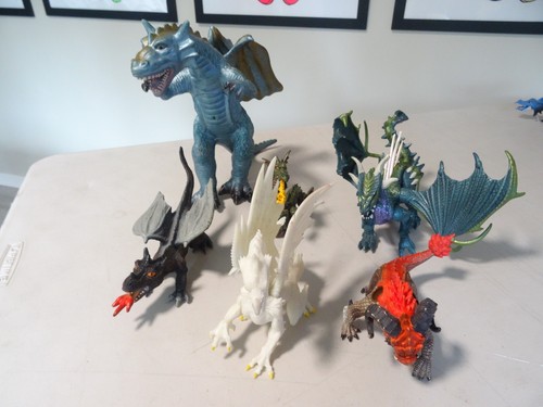 LOT OF 6 - VINTAGE 12” Dragon Toy Figure Softshell Toy Major Trading Company Z#5 - Picture 3 of 7