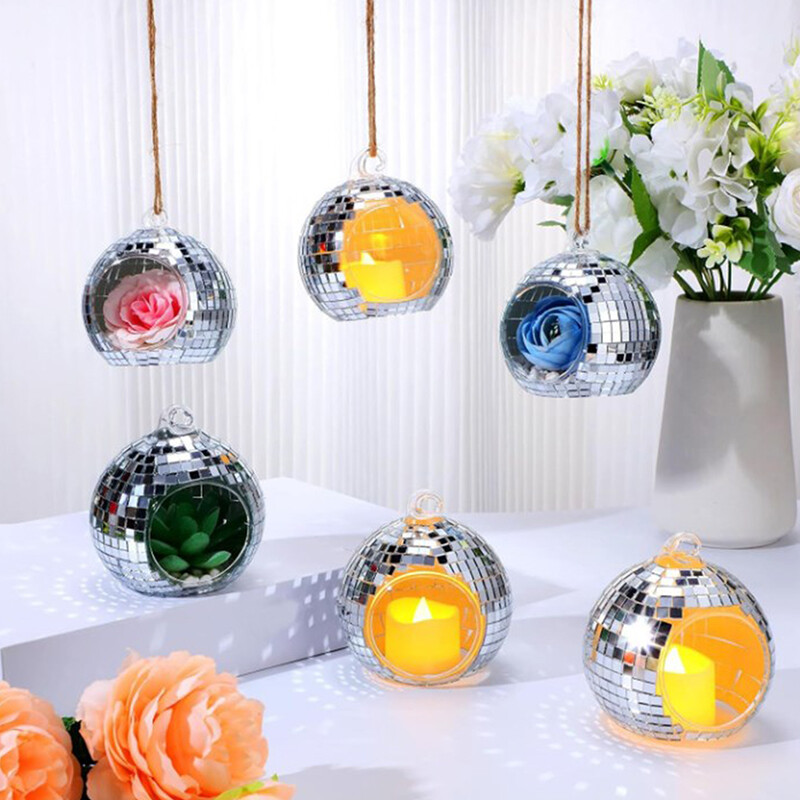 Disco Ball Candle Holder Hanging Mirror Pumpkin Shaped Glass Product
