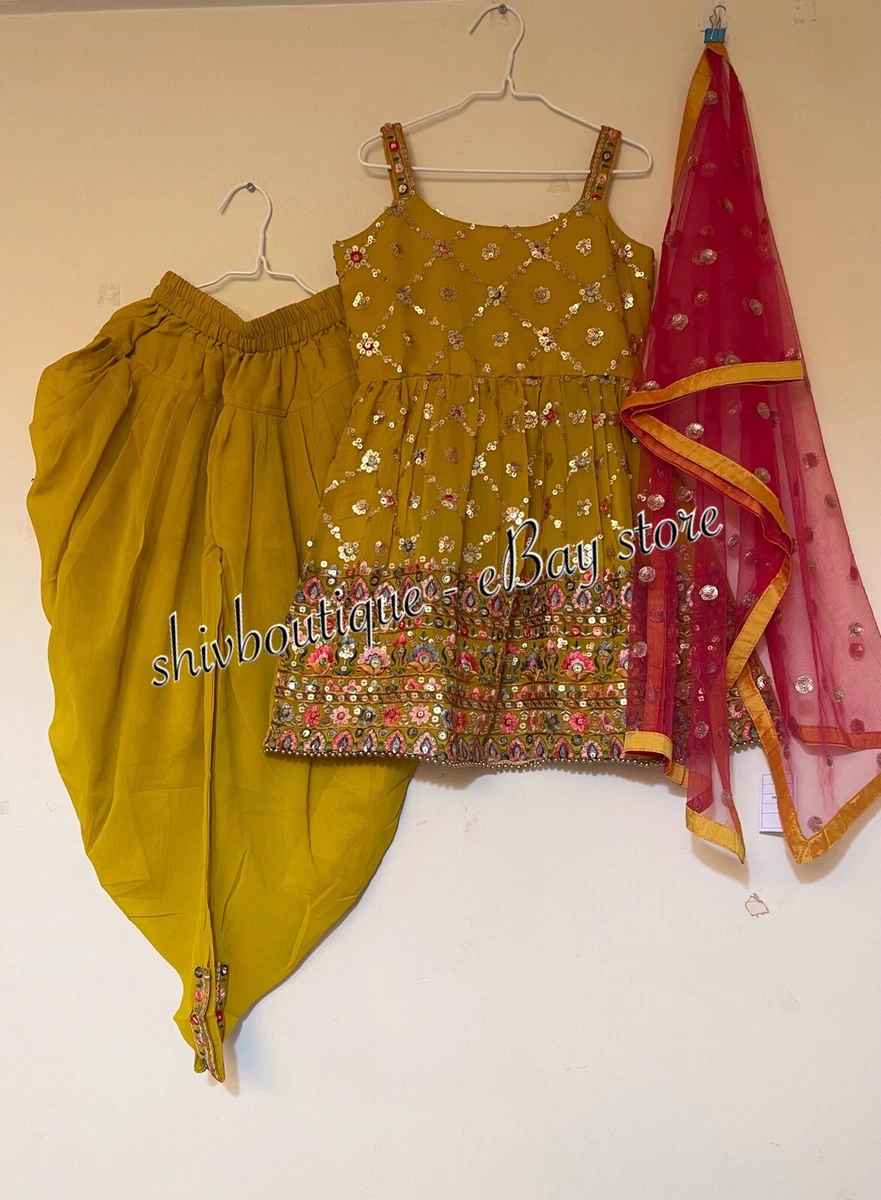 Girls Indian Punjabi Pakistani Dhoti Salwar Kameez Suit Size 36
