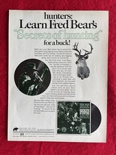 VTG 1968 Print Ad Bear Archery Fred Bear Secrets Of Hunting A Buck Record Album