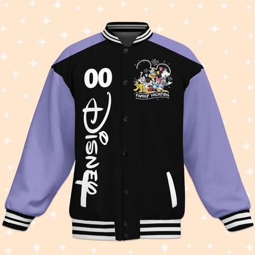 Custom Disney Trip Purple Baseball sity Jacket, Adult Varsity Jacket, Personalized