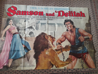 Filmplakat '' Samson und Delilah'' in AO , Wiederaufführungsplakat von 1965