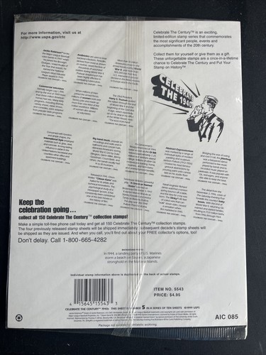 Scott 3186 (a-o) Celebrate the Century 1940s FULL SHEET, SEALED, NEW - Picture 2 of 2