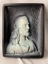 Vintage Chalkware Messiah Jesus 3D Relief Plaster Plaque Creative Arts 8.5"x11"
