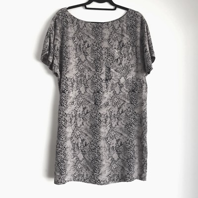Joie Snakeskin Print Silk Short Sleeve Mini Dress Grey & Black Size XS |  eBay