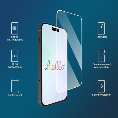 3 Pack Tempered Glass Screen Protector for iPhone 15 Plus/iPhone 15 Pro Max - Picture 6 of 6