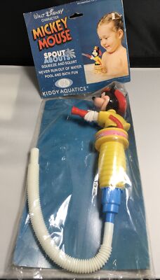Vintage Ideal Mickey Mouse Spout Abouts Squeeze & Squirt Kiddy Aquatics NOS