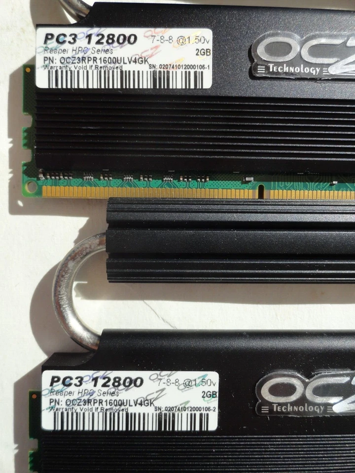 4GB OCZ Reaper HPC (2x2GB) DDR3 1600 PC3 12800 7-8-8 Memory OCZ3RPR1600ULV4GK - Image 2 of 4