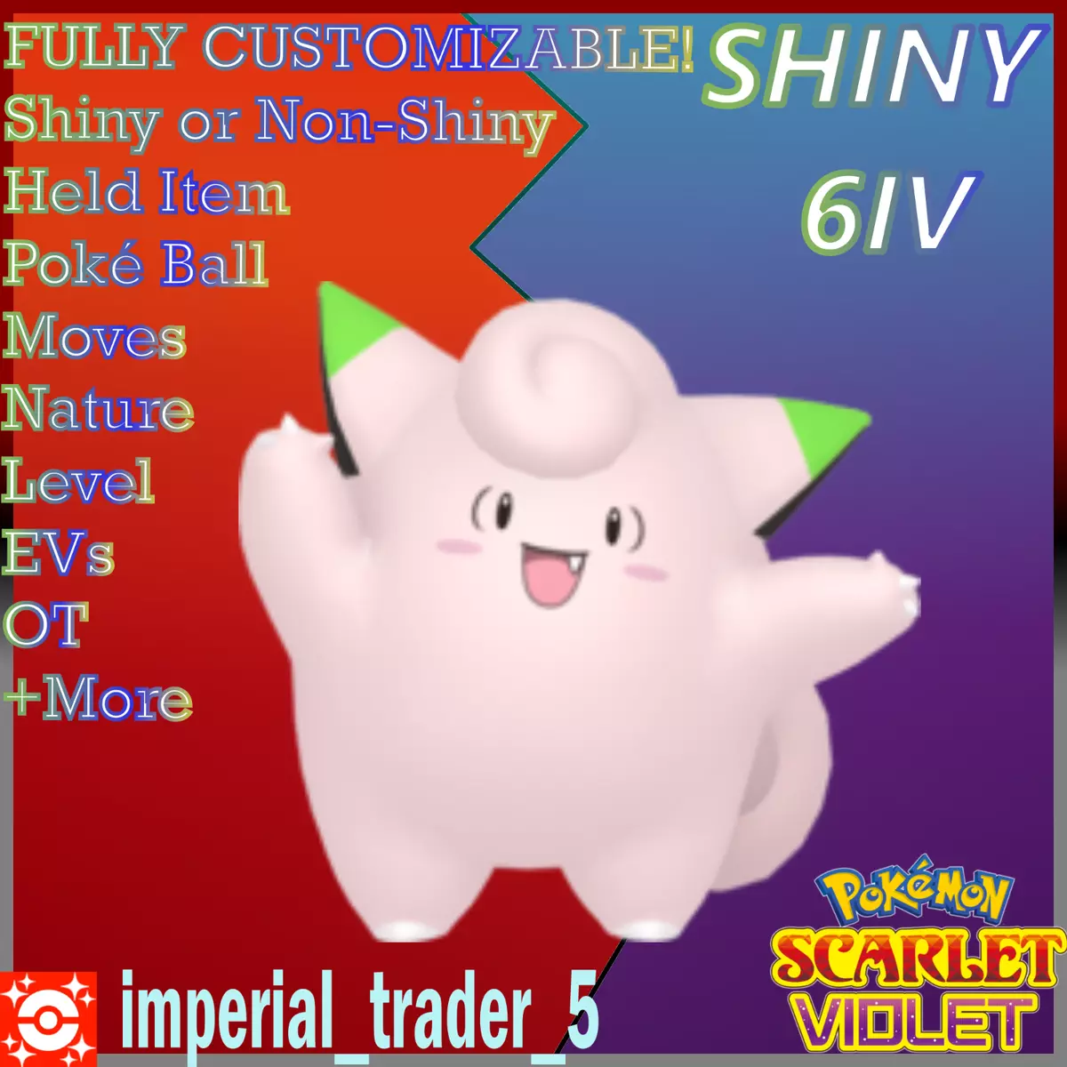 Pokémon Scarlet and Violet ✨SHINY✨ Mew W/ Best 6IV + Customizable