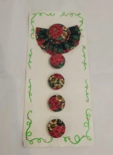 Set Of 4 Vtg Christmas Button Covers. Hand Designed and Made.