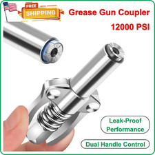 Grease Gun Tips - Lock n Lube, Leak Proof 12000PSI, Dual Handle for All 1/8" NPT