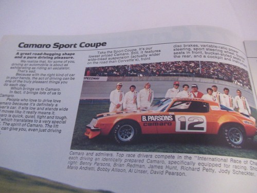 Vintage 1977 Chevy Camaro Dealership Sales Advertising Brochure 11" x 8.5" - Imagen 7 de 17